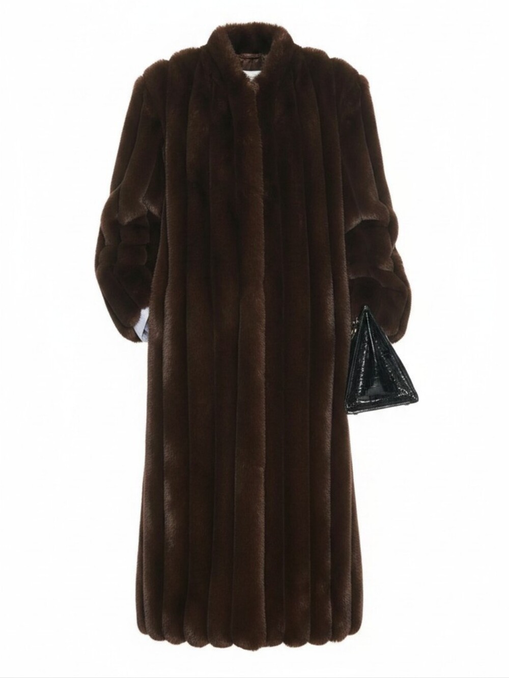 NWT $649 HELSA Irina Faux Fur Coat Java Brown Oversized Small See Description